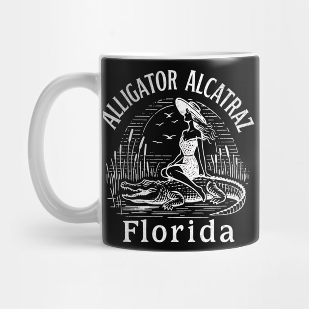 Alligator Alcatraz Florida Pin-Up Retro Swamp Adventure Badge by ArtistTee ⭐⭐⭐⭐⭐